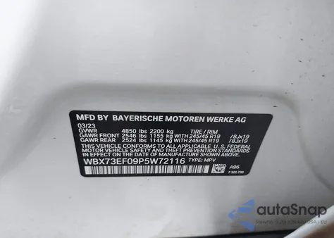 2023 BMW X1 xDrive28I из США, поврежденный, VIN WBX73EF09P5W72116